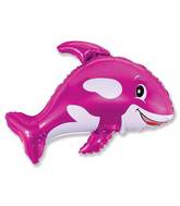 32" Whale Fucshia Balloon