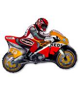 36" Moto Racing Bike Red/Orange Balloon