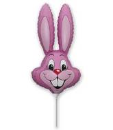 16" Airfill Only Pink Bunny Rabbit Head Foil Balloon