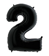 40" Megaloon Foil Shape Polybagged 2 Black Balloon