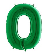 40" Megaloon Foil Shape 0 Green Number Balloon