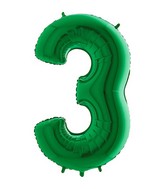 40" Megaloon Foil Shape 3 Green Number Balloon