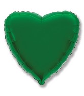 2" Airfill Only Green Heart Foil Balloon