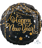 18" Happy New Years Sparkle Streamers Foil Balloon