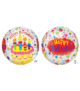 16" Orbz Happy Birthday Candles & Confetti Foil Balloon
