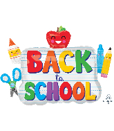 34" Jumbo Back to School Icons Foil Balloon