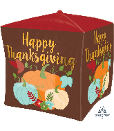 15" Cubez Thanksgiving Pumpkins Foil Balloon