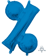 16" Airfill Only Symbol " % " Blue Foil Balloon