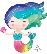 30" Colorful Mermaid Foil Balloon