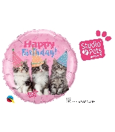 18" Birthday Kittens Foil Balloon