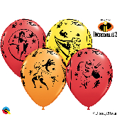 11" Latex Balloons Disney. Incredibles 25 Per Bag
