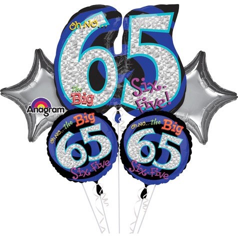 65th Number Balloons Happy Birthday Typography Cross Stitch Pattern Gold Silver Rose Gold