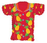 20" Red Hawaiian Pineapple Shirt Shape Balloon