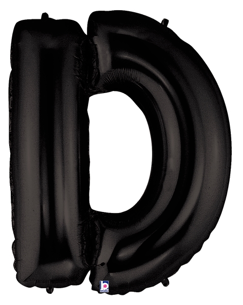 black foil letter balloons