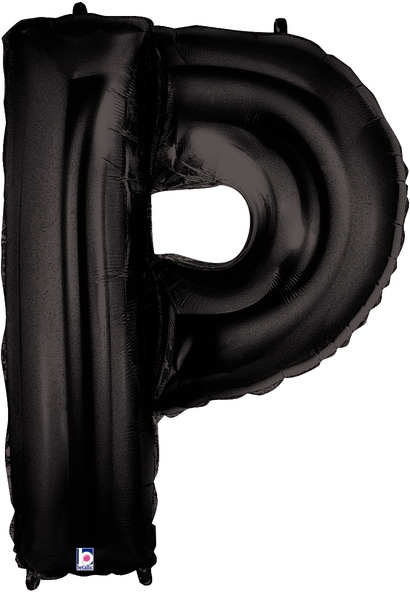 black foil letter balloons