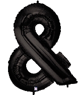 40" Megaloon Foil Shape Balloon Black Ampersand