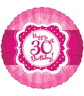 18" Perfect Pink "30" Happy Birthday Foil Balloon