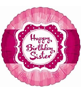 18" Perfect Pink Birthday Sister Foil Balloon