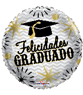 9" Airfill Only Felicidades Graduado Estrellas Foil Balloon (Spanish)