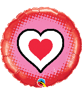 18" Round Only Hearts Foil Balloon
