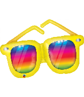 42" Rainbow Striped Sunglasses Foil Balloon