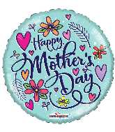 18" Happy Mother's Day Hearts Foil Balloon