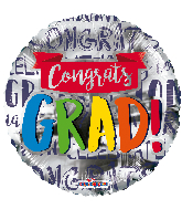 18" Congrats Grad! Banner Foil Balloon