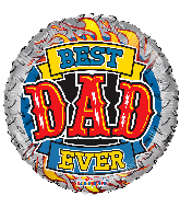 18" Best Dad Ever Flames Foil Balloon