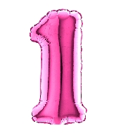 7" Airfill (requires heat sealing) Number Balloon 1 Fuschia