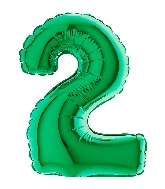 7" Airfill Only (requires heat sealing) Number Balloon 2 Green
