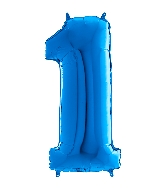 26" Midsize Foil Shape Balloon Number 1 Blue