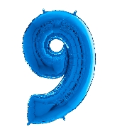 26" Midsize Foil Shape Balloon Number 9 Blue