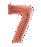 26" Midsize Foil Shape Balloon Number 7 Rose Gold