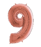 26" Midsize Foil Shape Balloon Number 9 Rose Gold