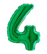 7" Airfill Only (requires heat sealing) Number Balloon 4 Green