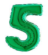 7" Airfill Only (requires heat sealing) Number Balloon 5 Green