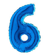 7" Airfill (requires heat sealing) Number Balloon 6 Blue