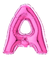 7" Airfill Only (requires heat sealing) Letter A Fuschia Foil Balloon