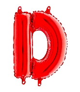 14" Airfill Only Foil Balloon Self Sealing Letter D Red