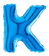7" Airfill Only (requires heat sealing) Letter K Blue Foil Balloon