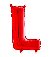 14" Airfill Only Foil Balloon Self Sealing Letter L Red