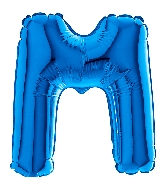7" Airfill Only (requires heat sealing) Letter M Blue Foil Balloon