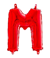 14" Airfill Only Foil Balloon Self Sealing Letter M Red