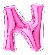 7" Airfill Only (requires heat sealing) Letter N Fuschia Foil Balloon