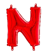 14" Airfill Only Foil Balloon Self Sealing Letter N Red