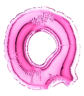 7" Airfill Only (requires heat sealing) Letter Q Fuschia Foil Balloon