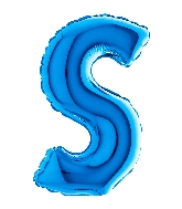 7" Airfill Only (requires heat sealing) Letter S Blue Foil Balloon
