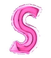 7" Airfill (requires heat sealing) Letter S Fuschia