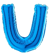 7" Airfill Only (requires heat sealing) Letter U Blue Foil Balloon