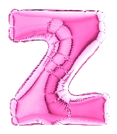 7" Airfill Only (requires heat sealing) Letter Z Fuschia Foil Balloon